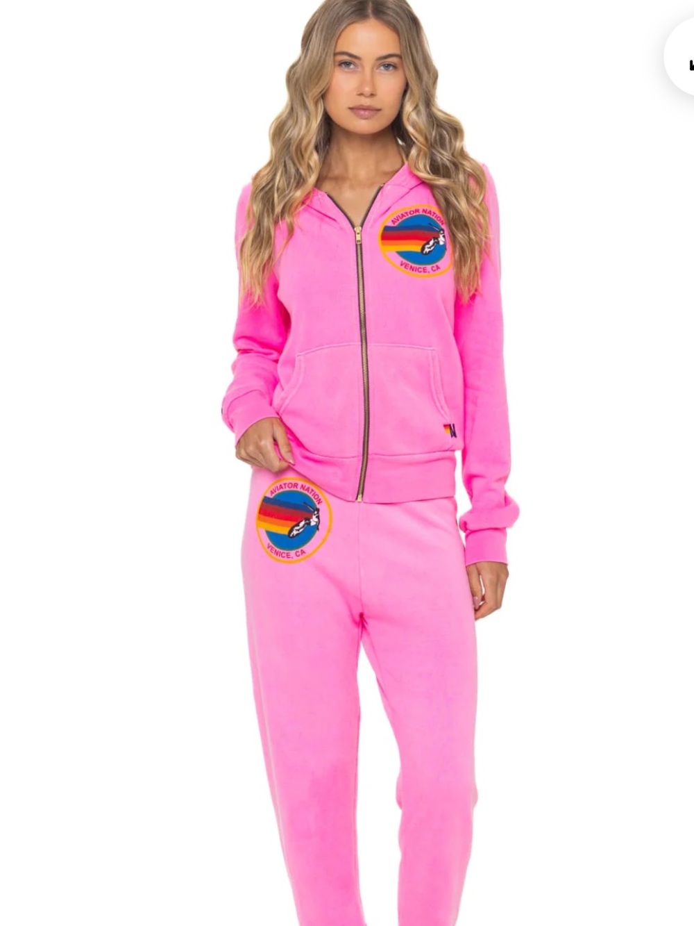 Aviator Nation Venice Hoodie Full Zip Sweatshirt Neon Pink XXL - Picture 16 of 16